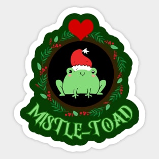 Cute Merry Christmas Santa mistle-toad mistletoe Sticker